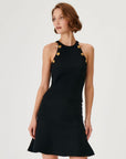 Black Halter Neck Knit Top With Button Detail Fınal Item - Porterist 1