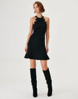 Black Halter Neck Knit Top With Button Detail Fınal Item - Porterist 2