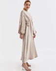 Embroidered Balloon Sleeve Dress Sand Beige Ka B Fınal Item - Porterist 2