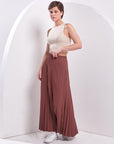 Basic Pleated Skirt Brown Ka Sz Fınal Item - Porterist 4