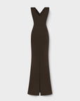 Brown Xena Cut - out Long Evening Dress | Porterist