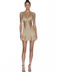 Eva Mini Evening Dress With Cut Out Detail And Double Slit