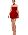Tiffany Floral Choker Detail Red Mini Evening Dress