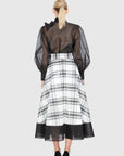 Hemp Organza Detailed High Waist Midi Skirt Fınal Item - Porterist 3