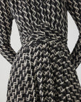 Exquise Geometric Patterned Midi Dress with Tie Detail - Porterist 4