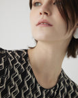 Exquise Geometric Patterned Midi Dress with Tie Detail - Porterist 5