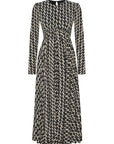 Exquise Geometric Patterned Midi Dress with Tie Detail - Porterist 7