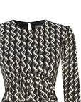 Exquise Geometric Patterned Midi Dress with Tie Detail - Porterist 8