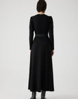 Exquise Long Black Dress with Belt - Porterist 4