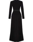 Exquise Long Black Dress with Belt - Porterist 7
