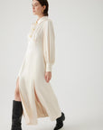 Exquise Long Regular Bone Dress with Slits - Porterist 1