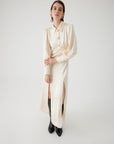 Exquise Long Regular Bone Dress with Slits - Porterist 4