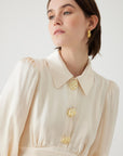 Exquise Long Regular Bone Dress with Slits - Porterist 5