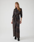 Exquise Long Sleeve Polka Dot Maxi Shirt Dress - Porterist 1