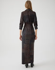 Exquise Long Sleeve Polka Dot Maxi Shirt Dress - Porterist 2