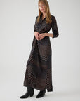 Exquise Long Sleeve Polka Dot Maxi Shirt Dress - Porterist 3