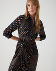 Exquise Long Sleeve Polka Dot Maxi Shirt Dress - Porterist 4