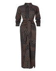 Exquise Long Sleeve Polka Dot Maxi Shirt Dress - Porterist 6