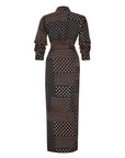 Exquise Long Sleeve Polka Dot Maxi Shirt Dress - Porterist 7