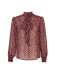 Exquise Polka Dot Chiffon Shawl Collar Regular Blouse - Porterist 4