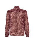 Exquise Polka Dot Chiffon Shawl Collar Regular Blouse - Porterist 5