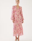 Printed Puff Sleeve V - neck Dress | Porterist