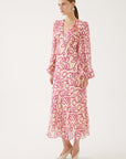 Printed Puff Sleeve V - neck Dress | Porterist