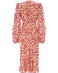 Printed Puff Sleeve V - neck Dress | Porterist