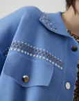 Exquise Regular Cardigan with Stones Pocket and Collar Detail - Porterist 4