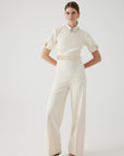 Exquise Regular Bone Jumpsuit with Stone Collar - Porterist 1