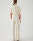 Exquise Regular Bone Jumpsuit with Stone Collar - Porterist 3