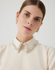 Exquise Regular Bone Jumpsuit with Stone Collar - Porterist 4