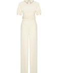 Exquise Regular Bone Jumpsuit with Stone Collar - Porterist 6