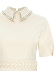 Exquise Regular Bone Jumpsuit with Stone Collar - Porterist 8
