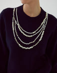 Exquise Regular Navy Knitted Blouse with Bead Accessories - Porterist 2