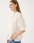 White Neck Tie Semi - sheer Blouse | Porterist