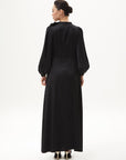 Black Satin Dress With Rose Motif Fınal Item - Porterist 1