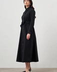 Mizalle Button Up Belted Dress Black Apparel Black