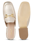 Savannah Metallic Flat Mules Gold