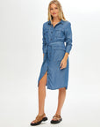 Cargo Pocket Detailed Lyocell Shirt Jean Dress 68434 Porterist - 1