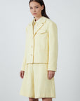 Box Form Yellow Jacket With Pocket Flap Sponge Detail