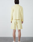 Box Form Yellow Jacket With Pocket Flap Sponge Detail