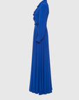Navy Blue Long Dress With Belt Detail | Porterist