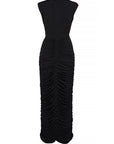 Black Chain Chest Detailed Maxi Jersey Dress - Porterist 3