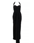 Black Diana Necktie Maxi Jersey Dress  - Porterist 4