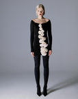 Black Rosetta Mini Jersey Dress - Porterist 1