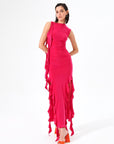 Fuchsia Kendall Midi Jersey Dress - Porterist 1