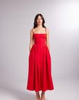 Bridged Red Long Dress | Porterist