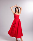 Bridged Red Long Dress | Porterist