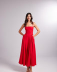 Bridged Red Long Dress | Porterist